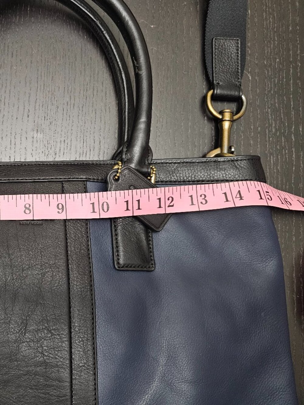 Coach Men's Tote Bag in Blue and Black Leather F71640. Brand New! - Picture 10 of 16